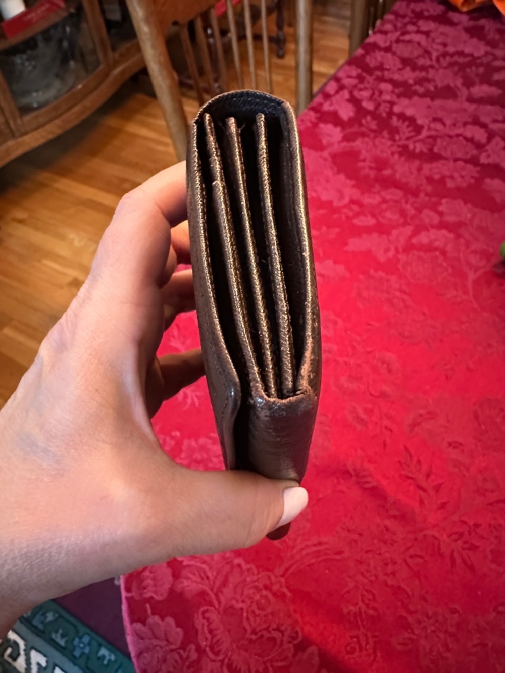 Burberry Dark Brown Leather Plaid Embossed Long Snap Wallet - Picture 10 of 13